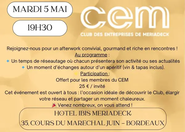 Affiche afterwork du mardi 5 mai